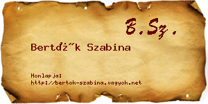 Bertók Szabina névjegykártya
