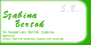 szabina bertok business card
