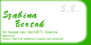 szabina bertok business card